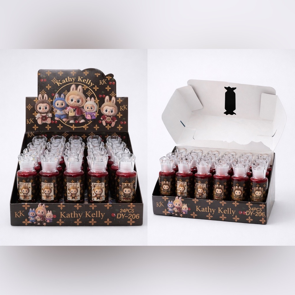 Kathy Kelly Lip Tint Set 24PCS DY-206 Cherry Red Lip Gloss – New Sealed